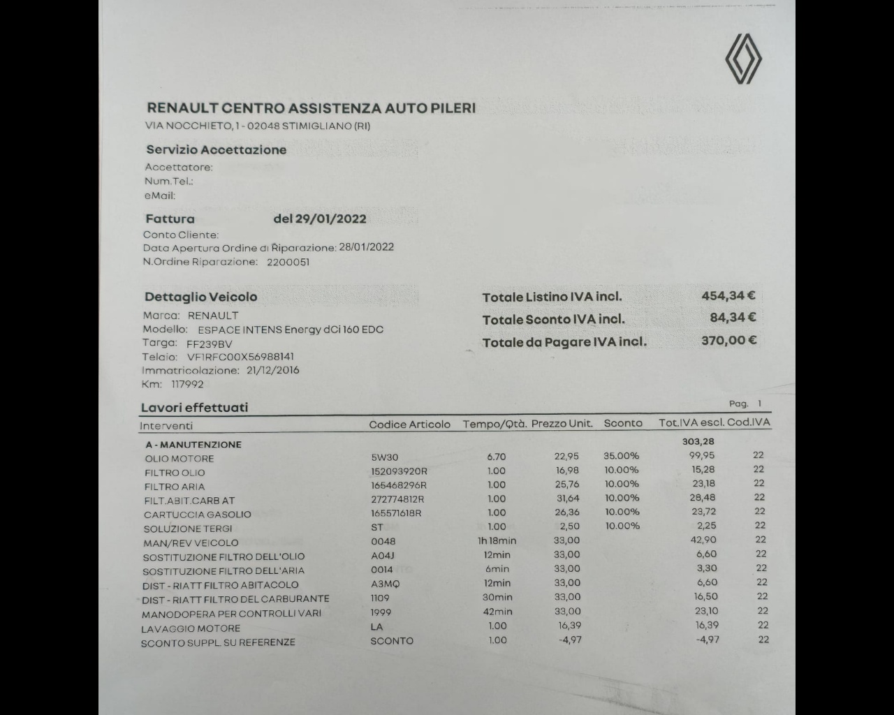 Foto RENAULT Espace 1.6 dci energy Intens 160cv 7p.ti edc 4control