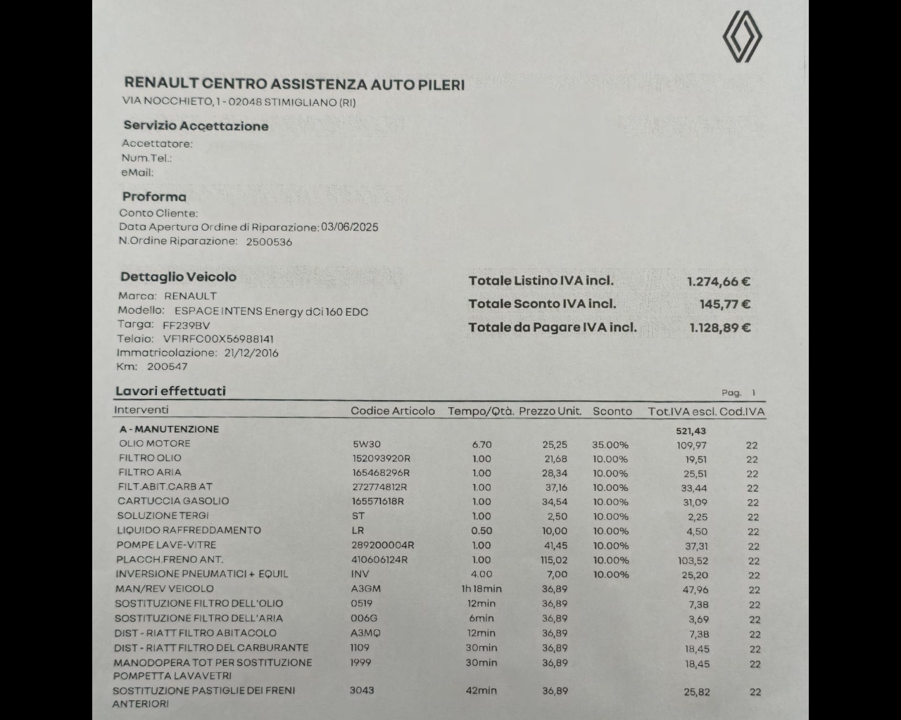 Foto RENAULT Espace 1.6 dci energy Intens 160cv 7p.ti edc 4control